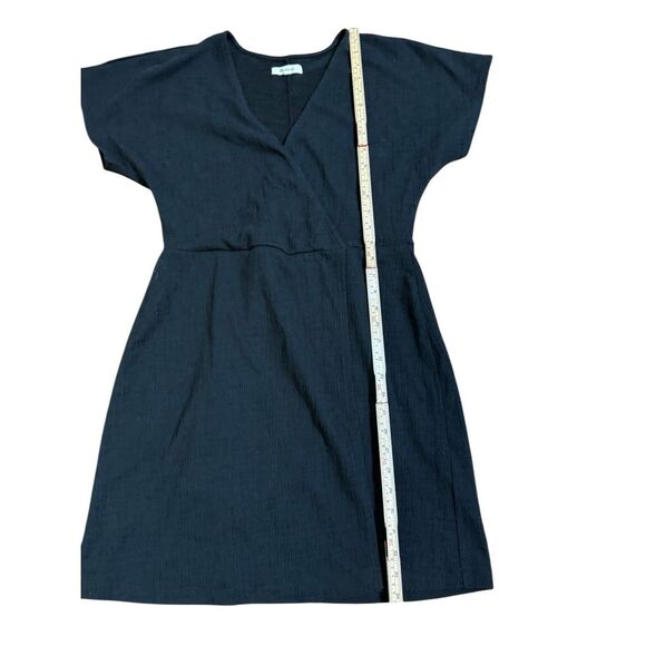 Madewell Cross-Front Flutter-Sleeve Mini Dress in Dark Nightfall Sz  M - Picture 7 of 11